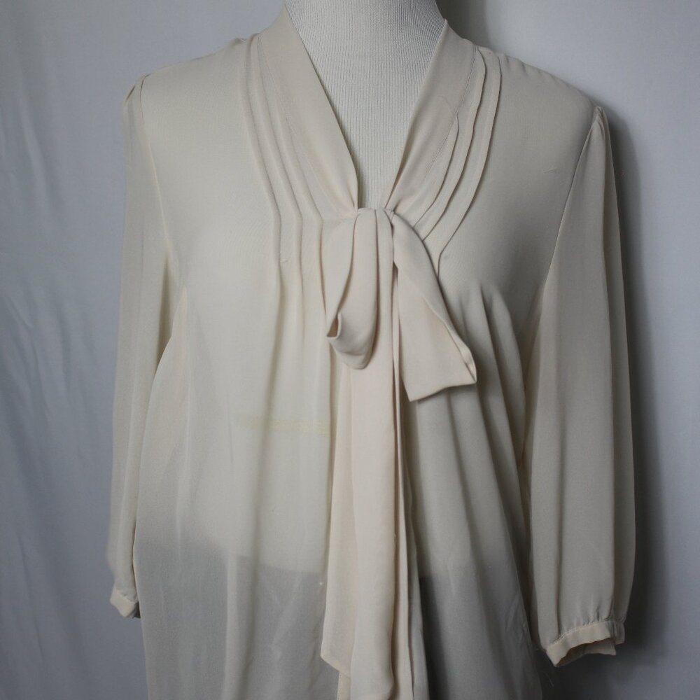 Pins and Needles Light Beige Sheer Blouse Women's Large